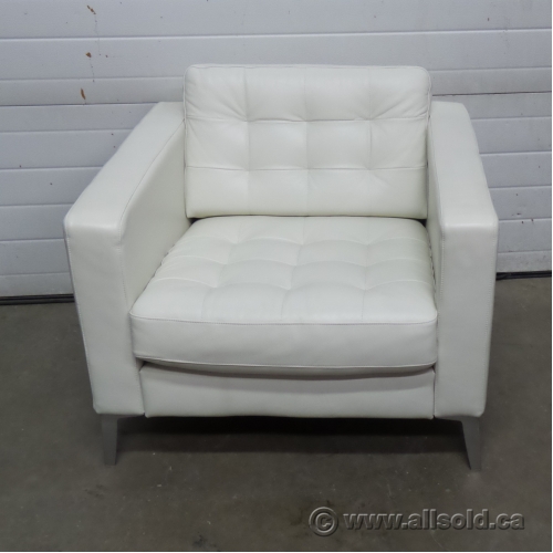 Ikea Landskrona White Leather Reception Lounge Chair Allsold.ca Buy
